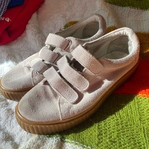 Urban Outfitters Tan Velcro Suede Shoes